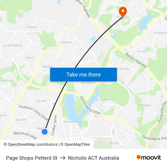 Page Shops Petterd St to Nicholls ACT Australia map