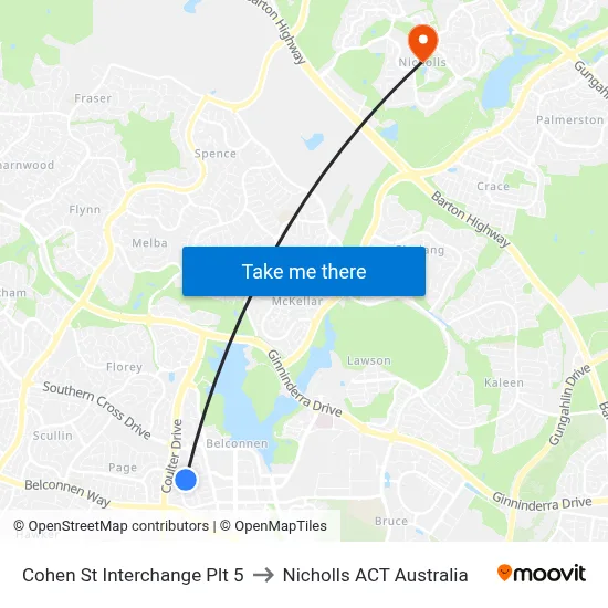 Cohen St Interchange Plt 5 to Nicholls ACT Australia map