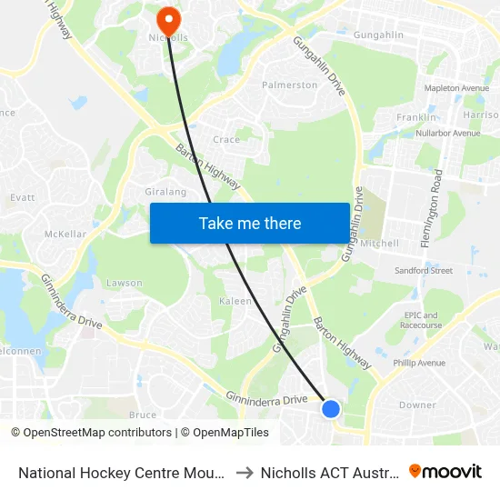 National Hockey Centre Mouat St to Nicholls ACT Australia map