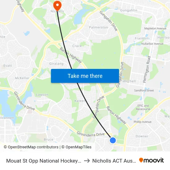 Mouat St Opp National Hockey Centre to Nicholls ACT Australia map