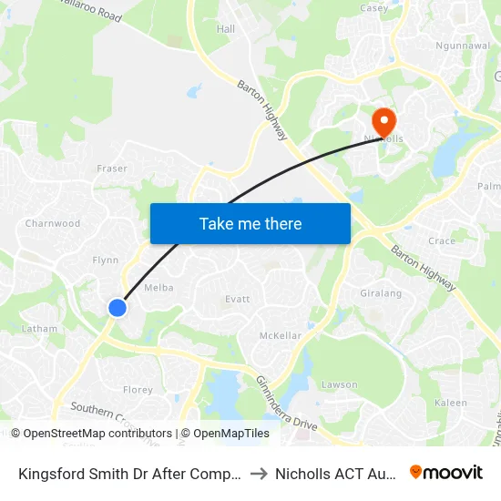 Kingsford Smith Dr After Companion Cr to Nicholls ACT Australia map