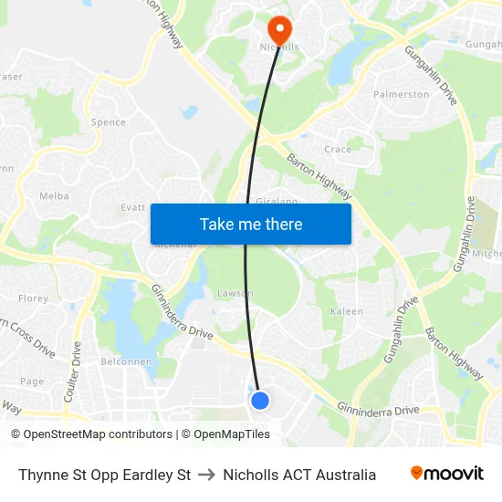 Thynne St Opp Eardley St to Nicholls ACT Australia map