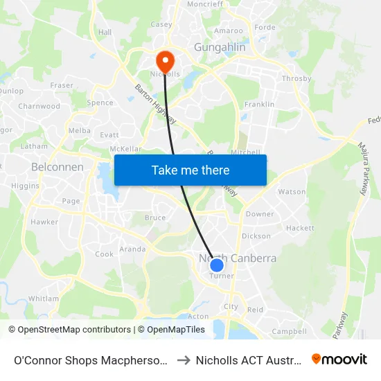 O'Connor Shops Macpherson St to Nicholls ACT Australia map