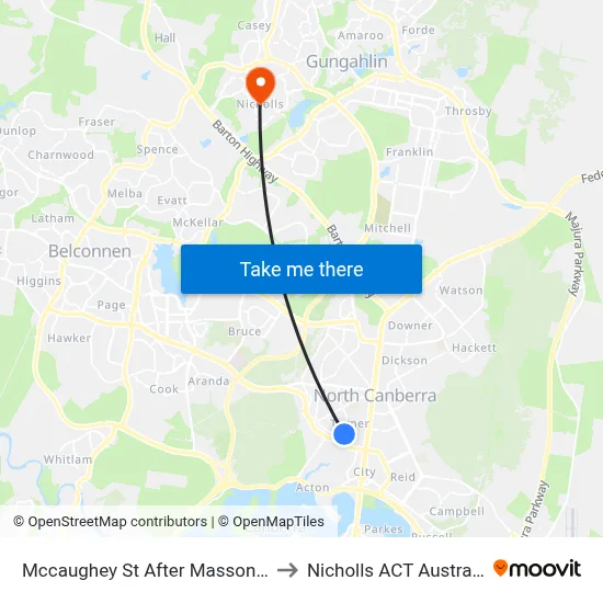 Mccaughey St After Masson St to Nicholls ACT Australia map