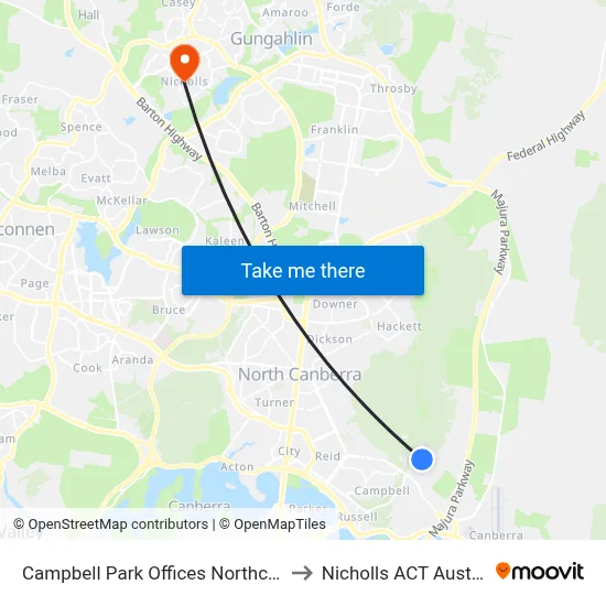 Campbell Park Offices Northcott Dr to Nicholls ACT Australia map