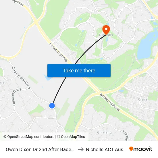 Owen Dixon Dr 2nd After Badenoch Cr to Nicholls ACT Australia map