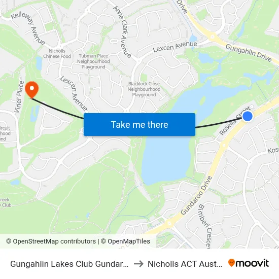 Gungahlin Lakes Club Gundaroo Dr to Nicholls ACT Australia map