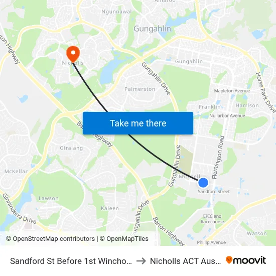 Sandford St Before 1st Winchombe Ct to Nicholls ACT Australia map