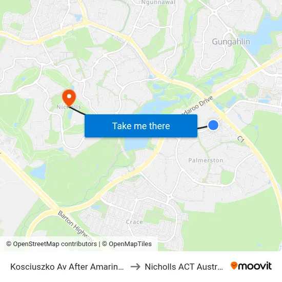 Kosciuszko Av After Amarina St to Nicholls ACT Australia map