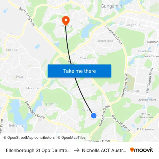 Ellenborough St Opp Daintree Cr to Nicholls ACT Australia map