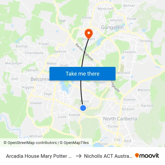 Arcadia House Mary Potter Cct to Nicholls ACT Australia map