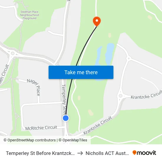 Temperley St Before Krantzcke Cct to Nicholls ACT Australia map