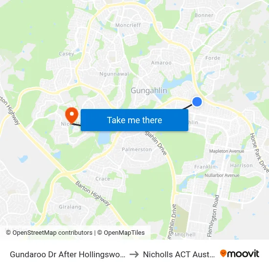 Gundaroo Dr After Hollingsworth St to Nicholls ACT Australia map