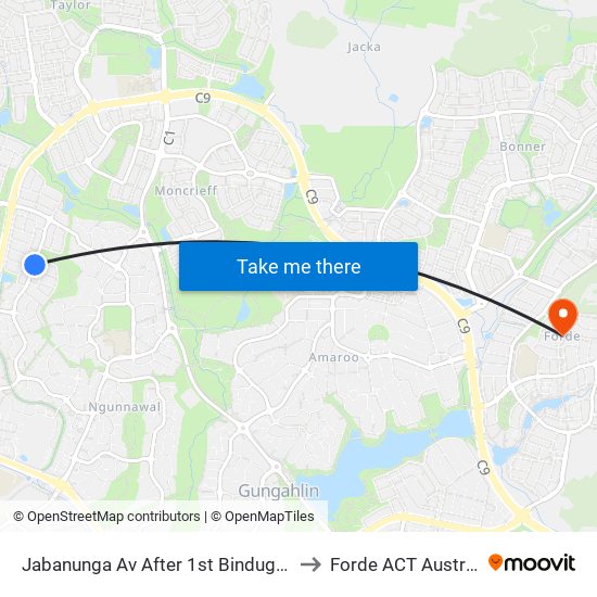 Jabanunga Av After 1st Bindugan Cr to Forde ACT Australia map