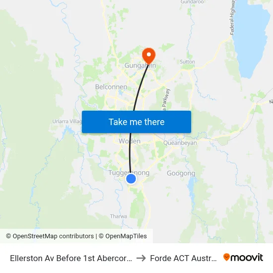 Ellerston Av Before 1st Abercorn Cr to Forde ACT Australia map