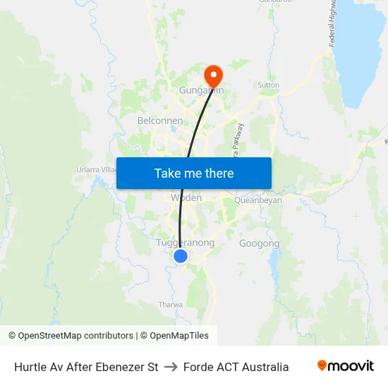 Hurtle Av After Ebenezer St to Forde ACT Australia map