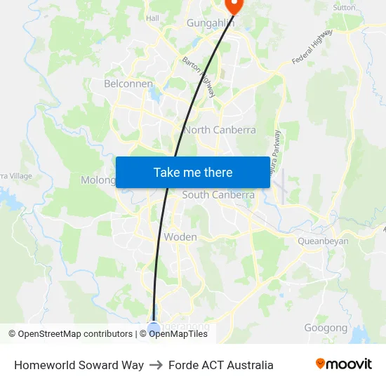 Homeworld Soward Way to Forde ACT Australia map
