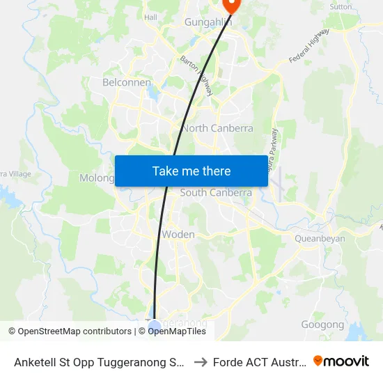 Anketell St Opp Tuggeranong Square to Forde ACT Australia map