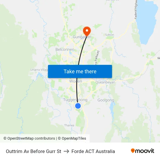 Outtrim Av Before Gurr St to Forde ACT Australia map