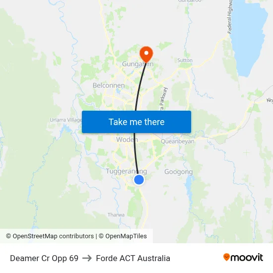 Deamer Cr Opp 69 to Forde ACT Australia map