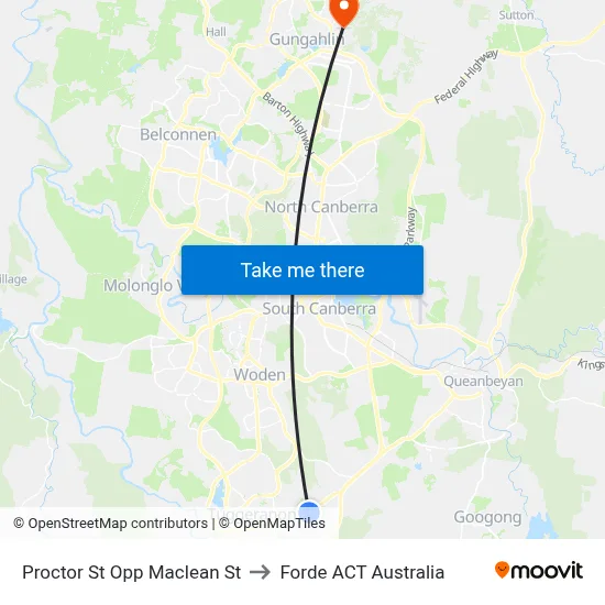 Proctor St Opp Maclean St to Forde ACT Australia map