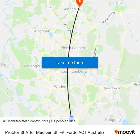 Proctor St After Maclean St to Forde ACT Australia map