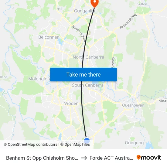Benham St Opp Chisholm Shops to Forde ACT Australia map