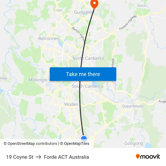 19 Coyne St to Forde ACT Australia map