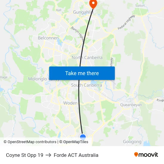 Coyne St Opp 19 to Forde ACT Australia map