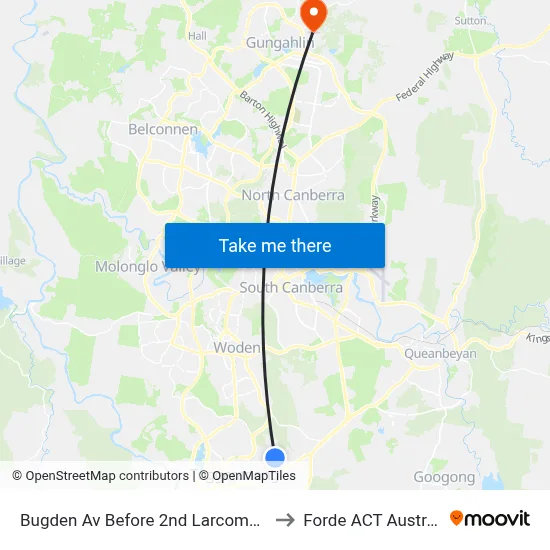 Bugden Av Before 2nd Larcombe Cr to Forde ACT Australia map