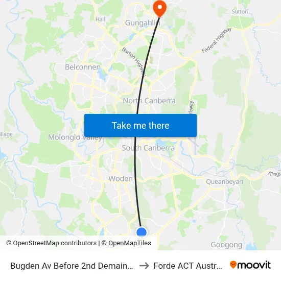 Bugden Av Before 2nd Demaine Cr to Forde ACT Australia map