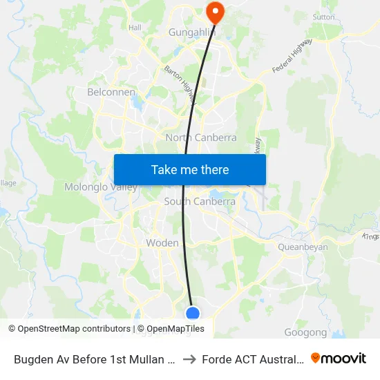 Bugden Av Before 1st Mullan St to Forde ACT Australia map