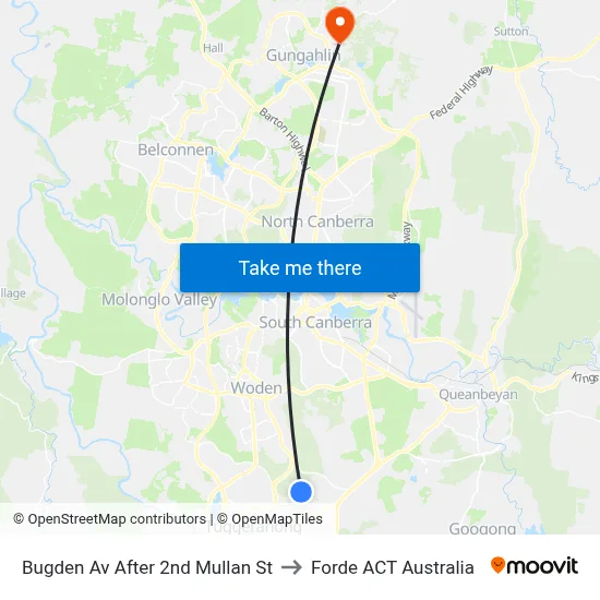 Bugden Av After 2nd Mullan St to Forde ACT Australia map