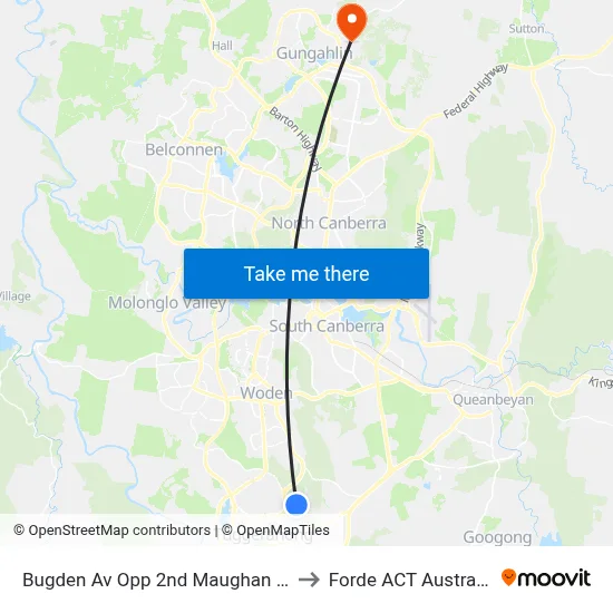 Bugden Av Opp 2nd Maughan Cr to Forde ACT Australia map
