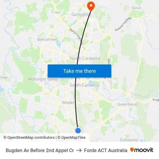 Bugden Av Before 2nd Appel Cr to Forde ACT Australia map