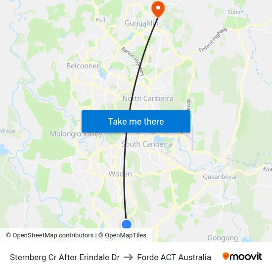 Sternberg Cr After Erindale Dr to Forde ACT Australia map