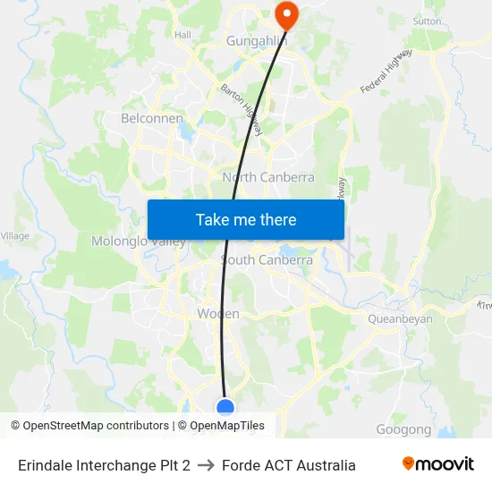 Erindale Interchange Plt 2 to Forde ACT Australia map