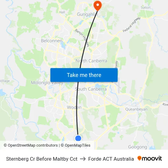 Sternberg Cr Before Maltby Cct to Forde ACT Australia map
