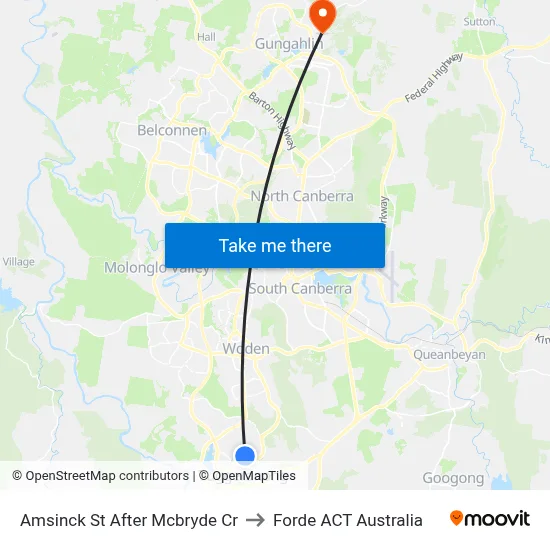 Amsinck St After Mcbryde Cr to Forde ACT Australia map