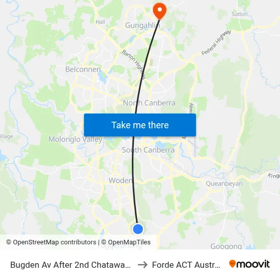 Bugden Av After 2nd Chataway Cr to Forde ACT Australia map