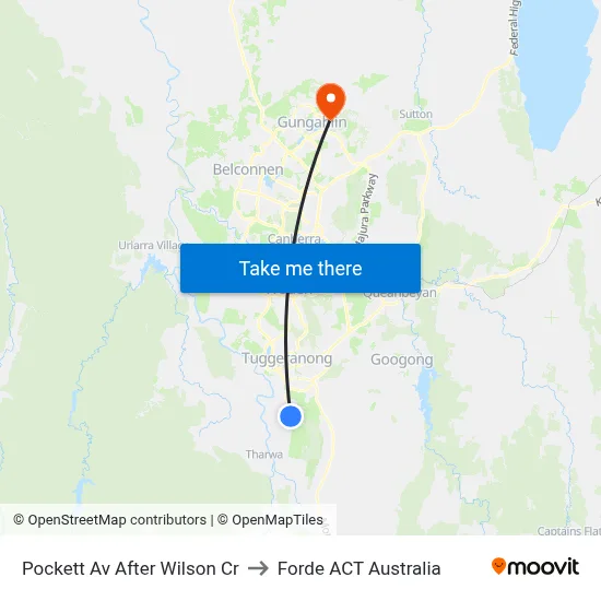 Pockett Av After Wilson Cr to Forde ACT Australia map