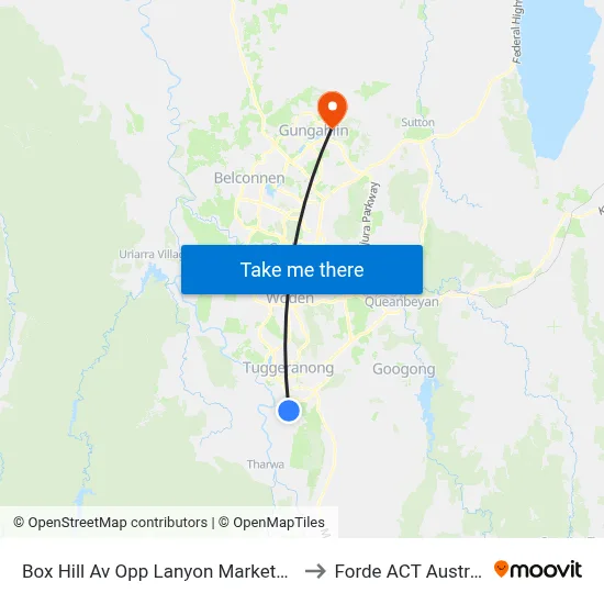 Box Hill Av Opp Lanyon Marketplace to Forde ACT Australia map