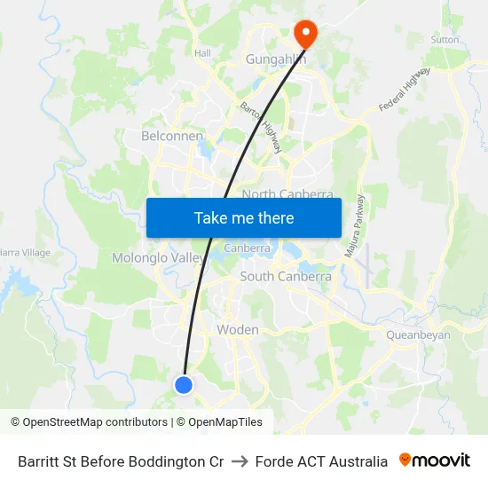 Barritt St Before Boddington Cr to Forde ACT Australia map