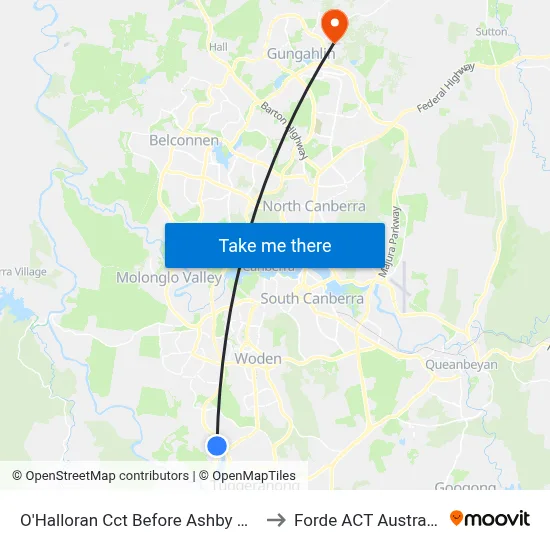 O'Halloran Cct Before Ashby Cct to Forde ACT Australia map