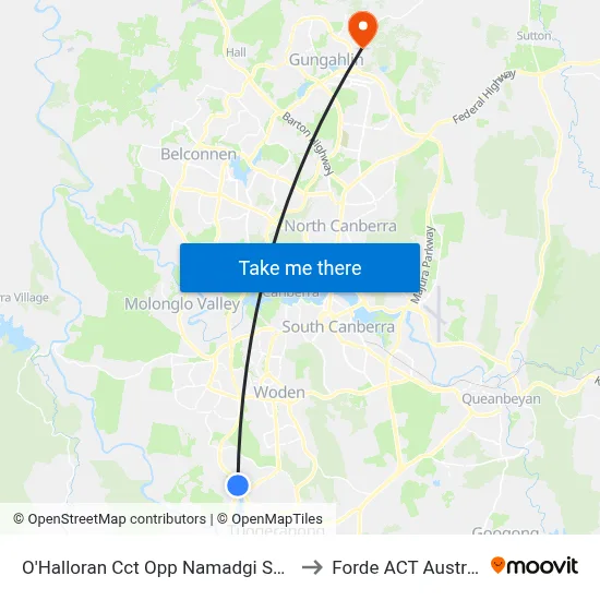 O'Halloran Cct Opp Namadgi School to Forde ACT Australia map