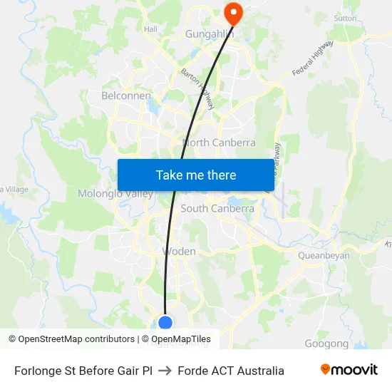 Forlonge St Before Gair Pl to Forde ACT Australia map