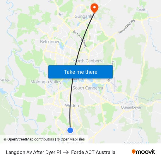 Langdon Av After Dyer Pl to Forde ACT Australia map