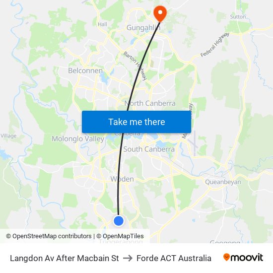 Langdon Av After Macbain St to Forde ACT Australia map