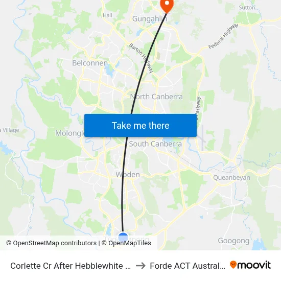 Corlette Cr After Hebblewhite St to Forde ACT Australia map
