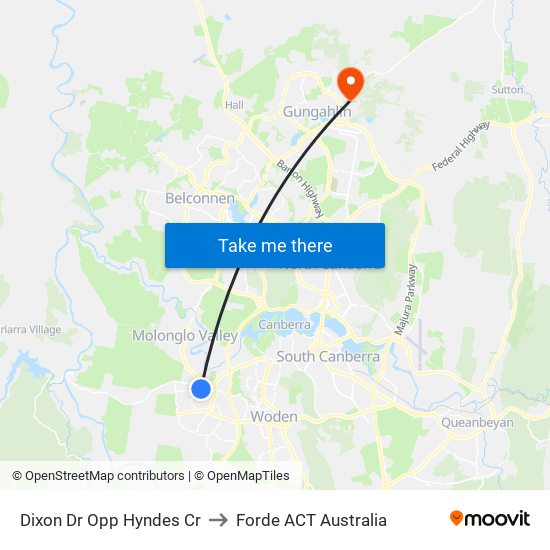 Dixon Dr Opp Hyndes Cr to Forde ACT Australia map